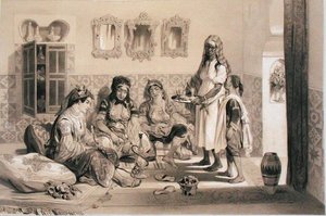 Frauen von Algier, aus einem Band zur Erinnerung an die französische Expeditionsarmee, die Algier 1830 eroberte von Adolphe Jean Baptiste Bayot