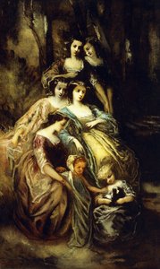 Kaiserin Eugenie und ihre Begleiter von Adolphe Joseph Thomas Monticelli