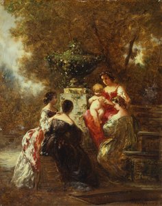 Figuren in einem Park von Adolphe Joseph Thomas Monticelli