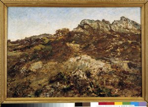 Landschaft der Hügel (das Garlaban-Massiv in der Provence) von Adolphe Joseph Thomas Monticelli