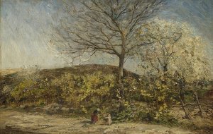 Landschaft mit blühendem Obstgarten von Adolphe Joseph Thomas Monticelli