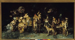 Nachtfest in einem Park von Adolphe Joseph Thomas Monticelli
