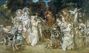 Zusammenkunft in einem Park zur Zeit der Valois von Adolphe Joseph Thomas Monticelli