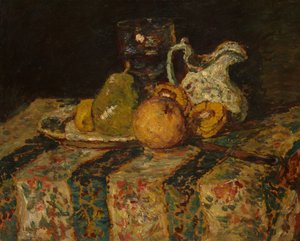 Stillleben mit Obst und Weinkrug von Adolphe Joseph Thomas Monticelli