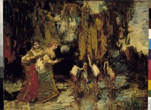 Die Flamingos von Adolphe Joseph Thomas Monticelli