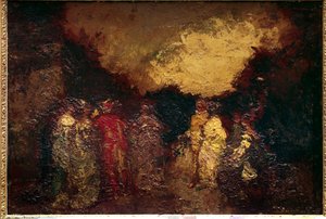 Spaziergang in einem Park bei Dämmerung von Adolphe Joseph Thomas Monticelli