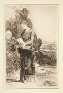 Tochter von Thrakien trägt den Kopf des Orpheus von Adolphe Lalauze