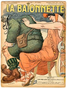 Cover von „La Baionnette“, satirisch in Farben