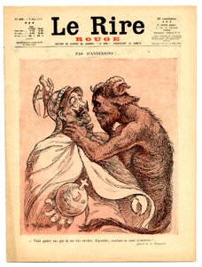 Cover von „Das Rote Lachen“, satirisch in Farben