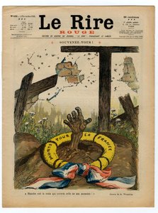 Cover von „Das Rote Lachen“, Satirisch in Farben von Adolphe Leon Willette