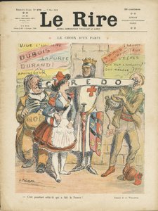 Illustration von Adolphe dit Willette (1857-1926) für das Titelblatt von Le Rire, 07/05/10 - Partywahl - Wahlen - Marianne