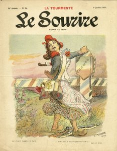 Illustration von Adolphe dit Willette für das Cover von Le Smile, Nr. 28, 09/07/14 - Der Schlag in den Rücken - Nationalismus, Französische Revolution, Krieg von 14-18 erste Mäuse, Grenzen - Marianne von Adolphe Leon Willette