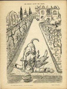 Illustration von Adolphe dit Willette (1857-1926) in Le Rire, 27/02/09 - Les ceusses que on des chiens - Architektur Urbanismus, Tiere - Hund, Pitt-Bull von Adolphe Leon Willette