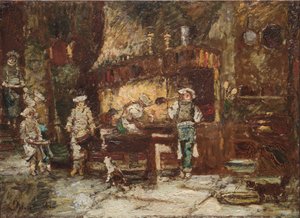 Die Küche der Rôtisserie des Deux Paons