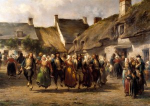 Eine Hochzeit in der Bretagne im Jahr 1863 von Adolphe Pierre Leleux