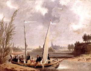 Louis-Philippe und seine Familie in einem Boot in Neuilly von Adolphe Roehn