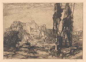 Romantische Landschaft von Adriaan J. van 