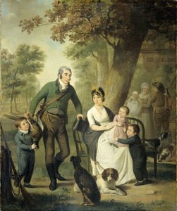 Jonkheer Gysbert Carel Rutger Reinier van Brienen van Ramerus (1771-1821), mit seiner Frau und vier ihrer Kinder von Adriaan de Lelie