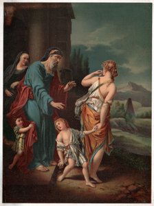 Abraham und Hagar (Lithographie, ca. 1880)
