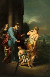 Abraham vertreibt Hagar und Ismael - Bibel von Adriaan van der Werff