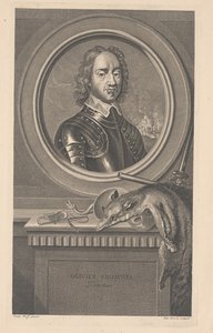 Oliver Cromwell, Protektor, graviert von Pierre Drevet