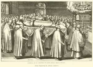 Begräbnis des Heiligen Ignatius in Santa Maria Della Strada von Adriaen (after) Collaert