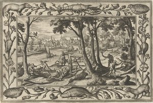 Bärenjagd von Adriaen Collaert