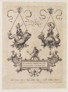 Entwürfe für Anhänger mit Seemonstern von Adriaen Collaert