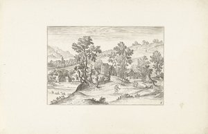 Landschaft mit Spaziergängern von Adriaen Collaert
