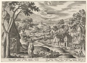 Der gute Hirte von Adriaen Collaert after Hans Bol