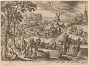 Das Pflücken von Ähren am Sabbat von Adriaen Collaert after Hans Bol