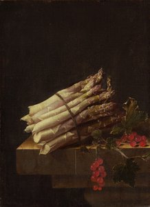 Stillleben mit Spargel und roten Johannisbeeren, 1696