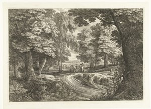 Landschaft mit Reisewagen