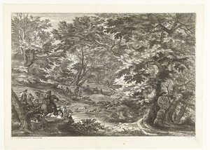 Landschaft mit Fuchsjagd von Adriaen Frans Boudewyns