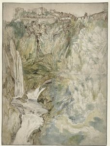 Ansicht des Großen Wasserfalls in Tivoli von Adriaen Honich (attributed to)