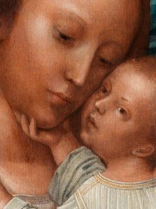 Detail der Madonna mit Johannes dem Täufer und dem Heiligen Hieronymus von Adriaen Isenbrandt or Isenbrant
