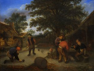 Ballspieler im Gasthofgarten, ca. 1660 von Adriaen Jansz. van Ostade