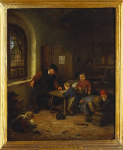 Innenansicht eines Klassenzimmers, 1666 von Adriaen Jansz. van Ostade