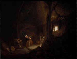 Bauernfamilie in einer Scheune