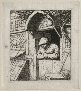 Bauer, der in seiner Tür steht von Adriaen Jansz. van Ostade