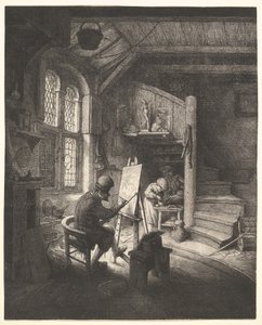 Der Maler in seinem Atelier von Adriaen Jansz. van Ostade