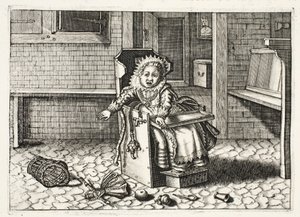 Baby weint nach seinen Spielsachen, Illustration aus 