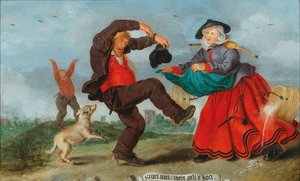 Illustration eines niederländischen Sprichworts von Adriaen Pietersz. van de Venne