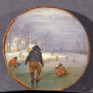 Schlittschuhläufer in einer Landschaft von Adriaen Pietersz van de Venne