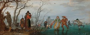 Winter (Vergnügen auf dem Eis) von Adriaen Pietersz van de Venne