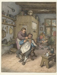 Ein Friseursalon von Adriaen van Ostade