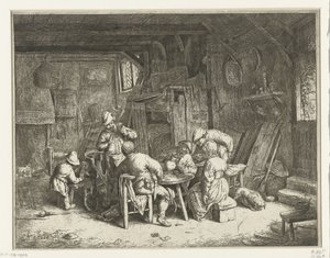 Bauern bei einer Mahlzeit in einem Gasthaus (Das Frühstück) von Adriaen van Ostade