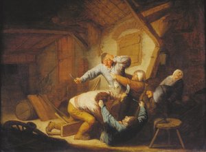 Vechtend boerengezelschap