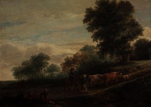Landschaft mit Hirten und Vieh