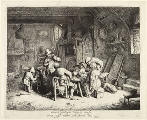Der Feinschmecker in Gesellschaft (Das Frühstück) von Adriaen van Ostade